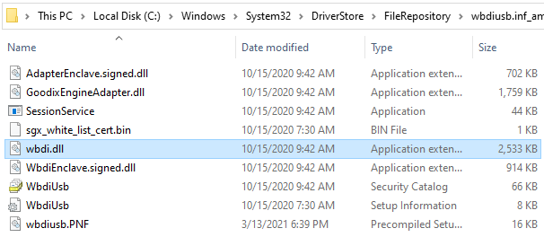 All Goodix driver files.