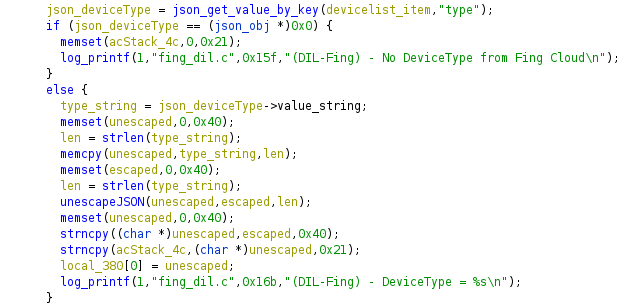 Response parsing code