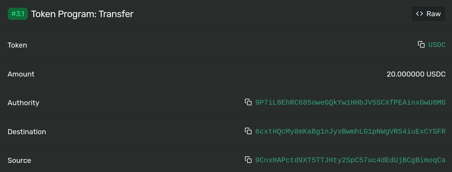 Image 6: Token Transfer in Transaction